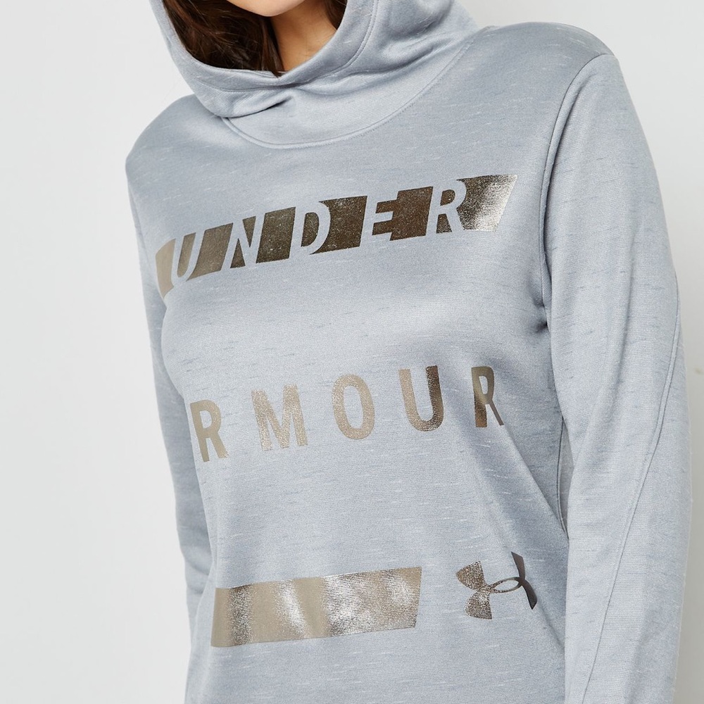 Under Armour Fleece Logo Cowl Neck Pullover Hoodie - Picture 2 of 8